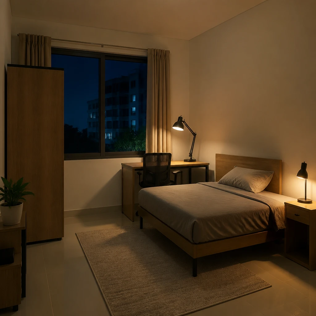 ห้องพักในอพาร์ตเมนต์ให้เช่ารอบมหาวิทยาลัยขอนแก่น จัดฮวงจุ้ยด้วยการย้ายเตียงและโต๊ะอ่านหนังสือ
